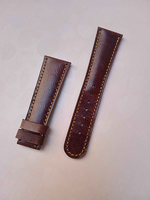 بند ساعت چرم گاوی افکتی قهوه ای