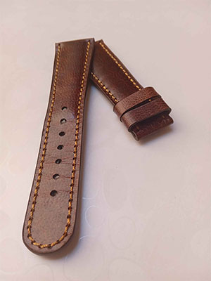 بند ساعت چرم گاوی افکتی قهوه ای